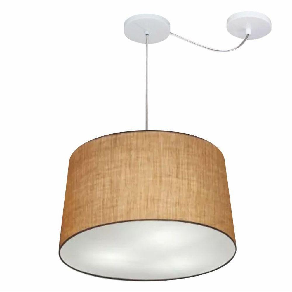 Lustre Pendente Cone Com Desvio Md-4277 Cúpula 30/40x45cm Palha - Bivolt - 2