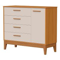 Cômoda Infantil Flip 1 Porta E 4 Gavetas Areia Fosco-savana - Reller Móveis Areia Fosco-savana - 1