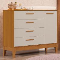 Cômoda Infantil Flip 1 Porta E 4 Gavetas Areia Fosco-savana - Reller Móveis Areia Fosco-savana - 2