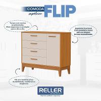 Cômoda Infantil Flip 1 Porta E 4 Gavetas Areia Fosco-savana - Reller Móveis Areia Fosco-savana
