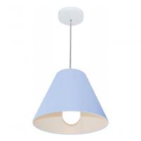 Lustre Pendente Cone Vivare Md-4028 Cúpula Em Tecido 25/30x12cm - Bivolt Azul-bebê 127/220v - 3