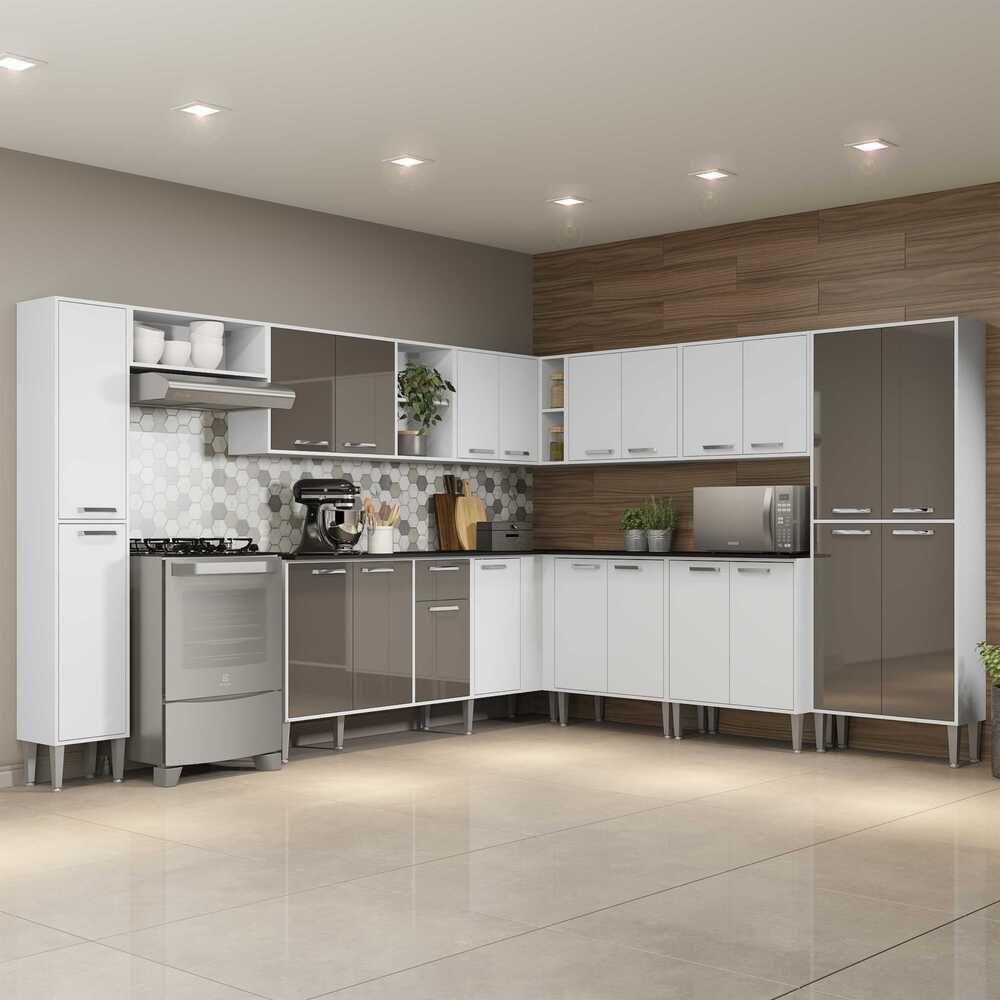 Cozinha Completa Xangai Pop Fg3285 Com Armário E Balcão Branca/lacca Fumê - 6