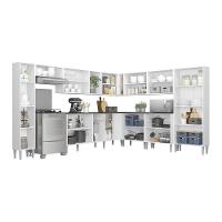 Cozinha Completa Xangai Pop Fg3285 Com Armário E Balcão Branca/lacca Fumê