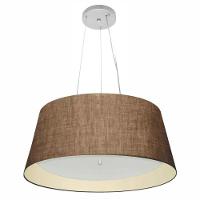 Lustre Pendente Cone Vivare Md-4015 Cúpula Em Tecido 25x60x50cm - Bivolt Café-algodão-crú 127/220v - 1