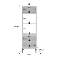 Paneleiro De Cozinha Americana Para Forno E Micro-ondas 70cm 3 Portas Multimóveis Cr20490 Branco-Azul - 3