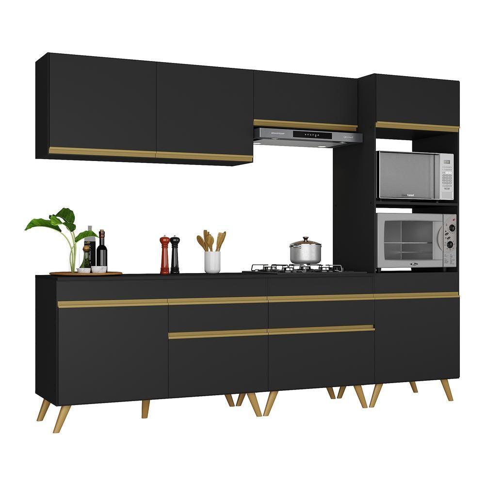 Cozinha Completa Veneza Gb Fg3713 Com Armário E Balcão Preta - 4