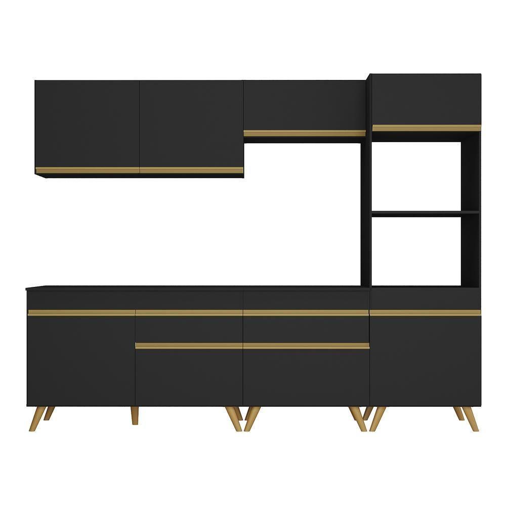 Cozinha Completa Veneza Gb Fg3713 Com Armário E Balcão Preta - 5