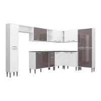 Cozinha Completa Xangai Rock Fg3286 Com Armário E Balcão Branca/lacca Fumê - 6