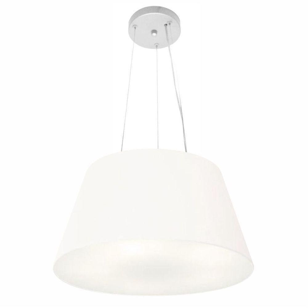 Lustre Pendente Cone Vivare Md-4001 Cúpula Em Tecido 21/40x30cm - Bivolt Branco 127/220v - 3