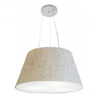 Lustre Pendente Cone Md-4141 Cúpula Em Tecido 30/50x35cm Rustico Bege - Bivolt - 3