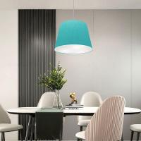 Lustre Pendente Cone Md-4155 Cúpula Em Tecido 30/40x30cm Azul Turquesa - Bivolt - 3
