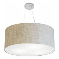 Lustre Pendente Cilíndrico Md-4074 Cúpula Em Tecido 60x30cm Rustico Bege - Bivolt - 3