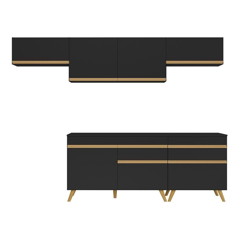 Cozinha Completa Veneza Gb Fg3708 Com Armário E Balcão Preta - 7