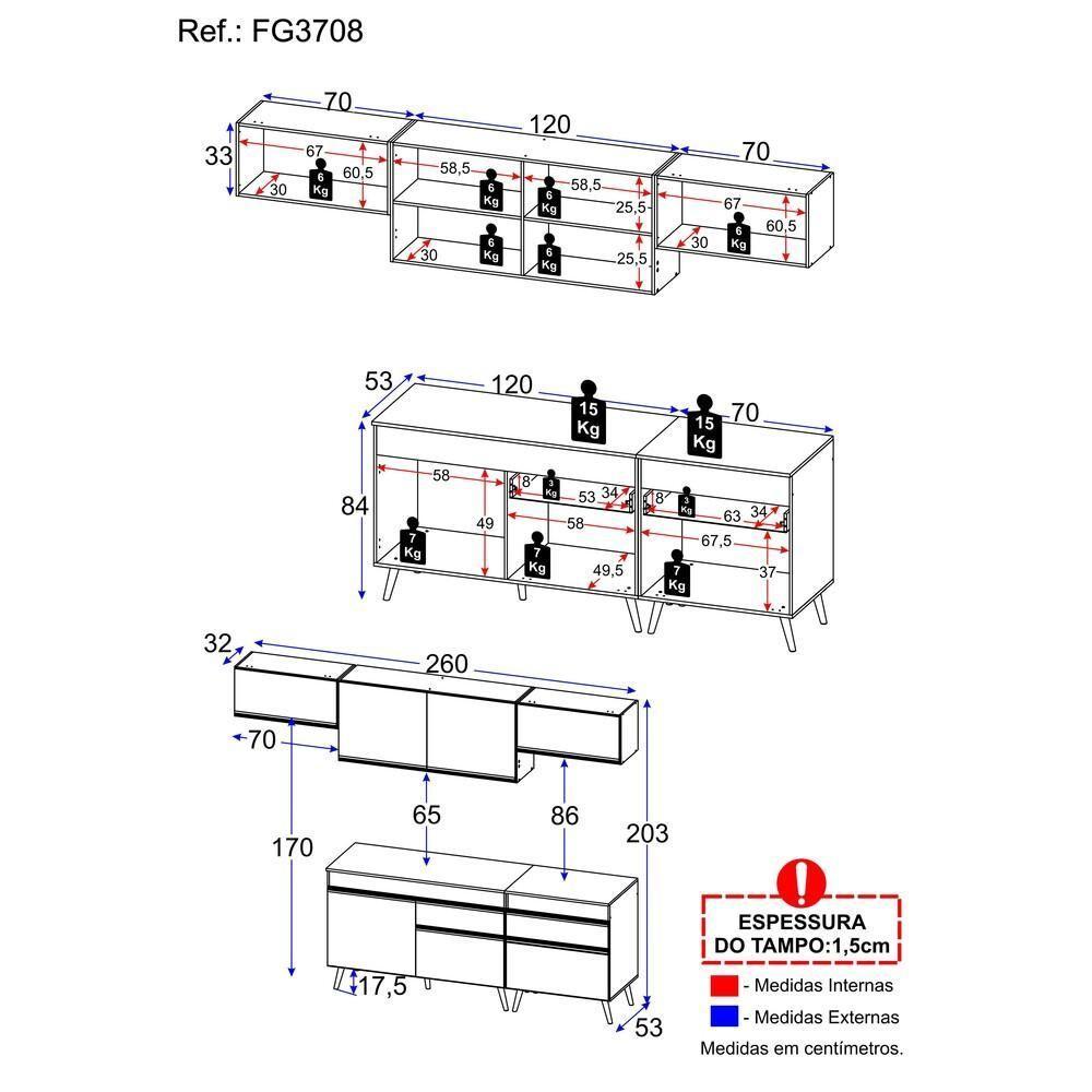 Cozinha Completa Veneza Gb Fg3708 Com Armário E Balcão Preta - 9
