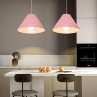 Lustre Pendente Cone Vivare Md-4078 Cúpula Em Tecido 25/40x15cm - Bivolt Rosa-bebê 127/220v - 5