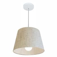 Lustre Pendente Cone Md-4240 Cúpula Em Tecido 30/40x30cm Rustico Bege - Bivolt - 1