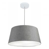 Lustre Pendente Cone Md-4050 Cúpula Em Tecido 21/50x40cm Rustico Cinza - Bivolt - 3