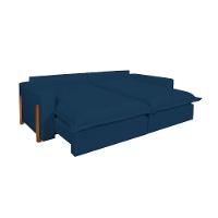 Sofá Retrátil Reclinável Zeus Com Molas Ensacadas No Assento Tecido Azul Marinho 2,30m