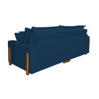 Sofá Retrátil Reclinável Zeus Com Molas Ensacadas No Assento Tecido Azul Marinho 2,30m - 5