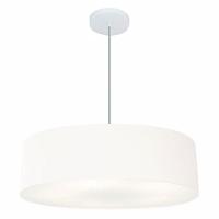 Lustre Pendente Cilíndrico Vivare Md-4218 Cúpula Em Tecido 55x15cm - Bivolt Branca 127/220v - 1