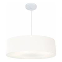 Lustre Pendente Cilíndrico Vivare Md-4218 Cúpula Em Tecido 55x15cm - Bivolt Branca 127/220v