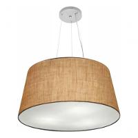 Lustre Pendente Cone Vivare Md-4063 Cúpula Em Tecido 30/60x50cm - Bivolt Palha 127/220v - 3