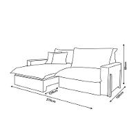 Sofá Retrátil Reclinável Zeus Com Molas Ensacadas No Assento Tecido Linho Cru 2,10m - 6