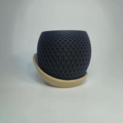 Vaso Decorativo Elegante Design Moderno Textura Com Base Preto