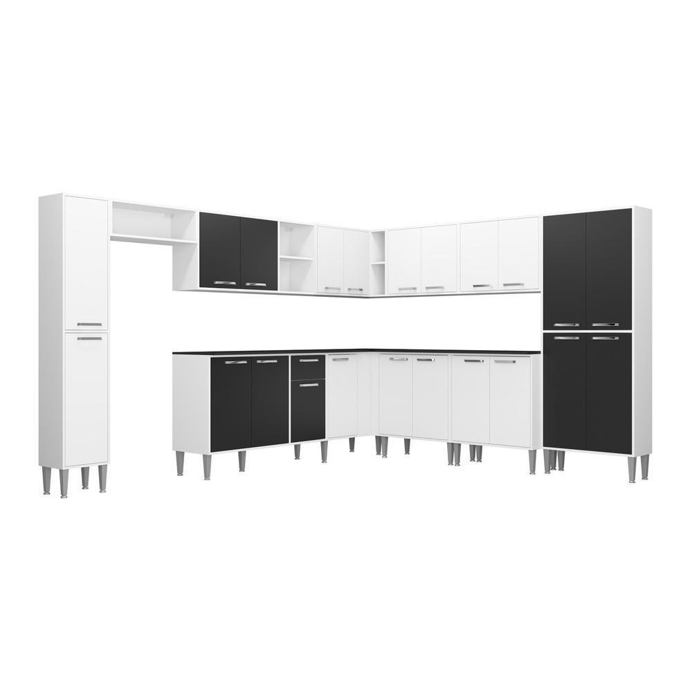 Cozinha Completa Xangai Pop Fg3164 Com Armário E Balcão Branca/preta - 5