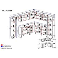 Cozinha Completa Xangai Pop Fg3164 Com Armário E Balcão Branca/preta - 1