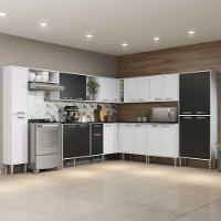 Cozinha Completa Xangai Pop Fg3164 Com Armário E Balcão Branca/preta - 2