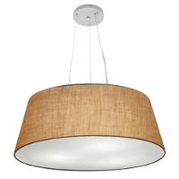 Lustre Pendente Cone Md-4002 Cúpula Em Tecido 21/60x50cm Palha - Bivolt - 1