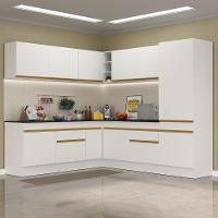 Cozinha Completa De Canto Mp2101 Com Armário E Balcão Branca - 1