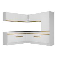 Cozinha Completa De Canto Mp2101 Com Armário E Balcão Branca - 3