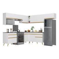 Cozinha Completa De Canto Veneza Gw Mp2071 Com Armário E Balcão Branca - 3