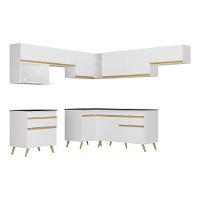 Cozinha Completa De Canto Veneza Gw Mp2071 Com Armário E Balcão Branca - 6