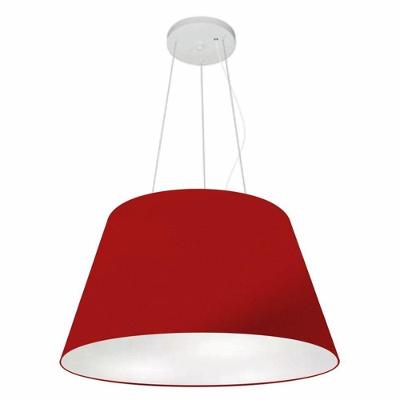 Lustre Pendente Cone Md-4141 Cúpula Em Tecido 30/50x35cm Bordo - Bivolt