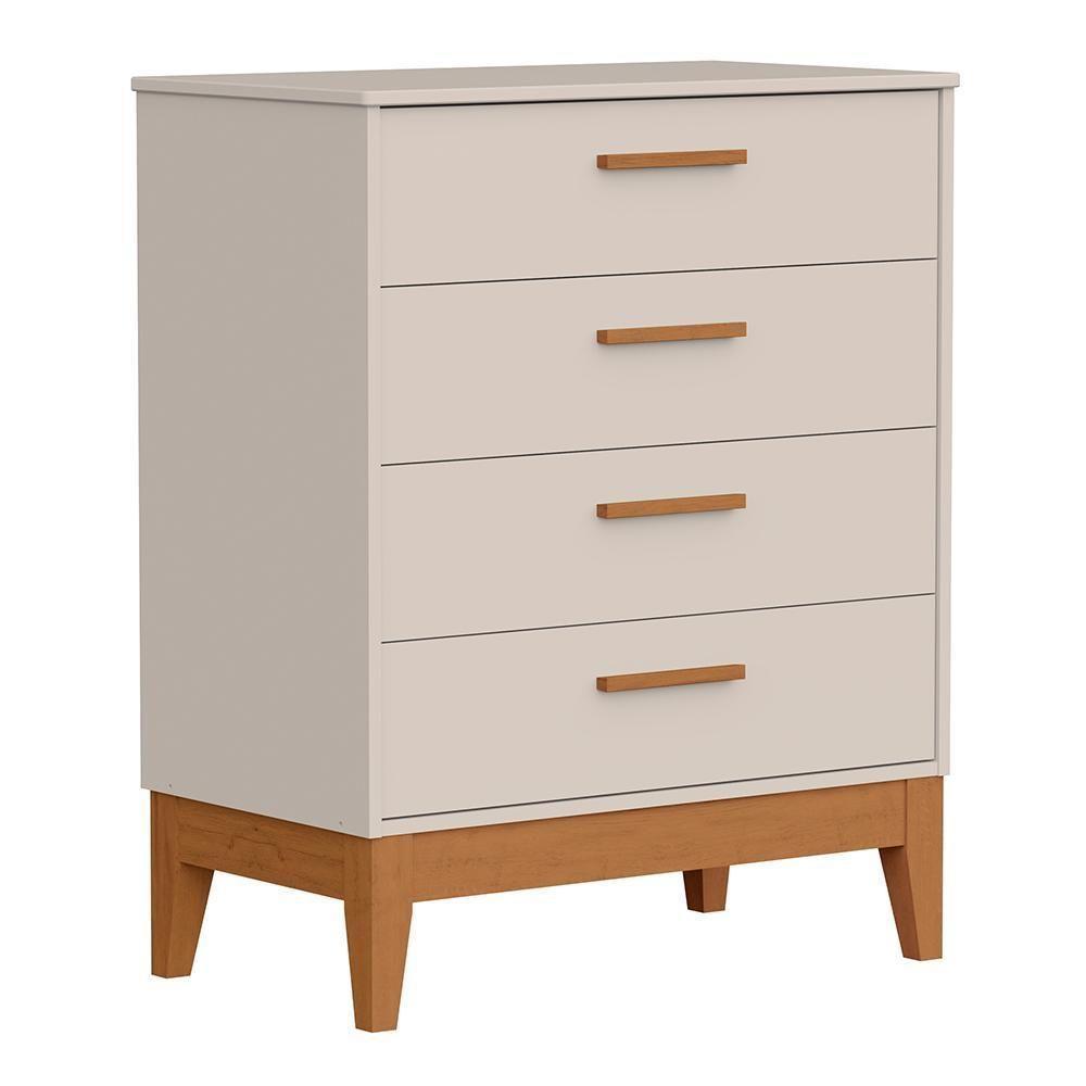Cômoda Infantil Flip 4 Gavetas Areia Fosco - Reller Móveis Areia Fosco - 1