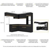 Cozinha Completa De Canto Mp2105 Com Armário E Balcão Preta - 6