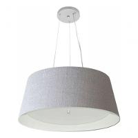 Lustre Pendente Cone Vivare Md-4015 Cúpula Em Tecido 25x60x50cm - Bivolt Rustico-cinza-branco 127/220v - 3