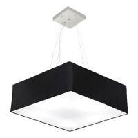 Lustre Pendente Quadrado Vivare Md-4032 Cúpula Em Tecido 15/50x50cm - Bivolt Preto 127/220v - 3