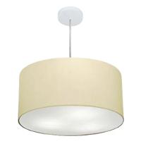 Lustre Pendente Cilíndrico Vivare Md-4213 Cúpula Em Tecido 50x30cm - Bivolt Algodão-crú 127/220v - 1