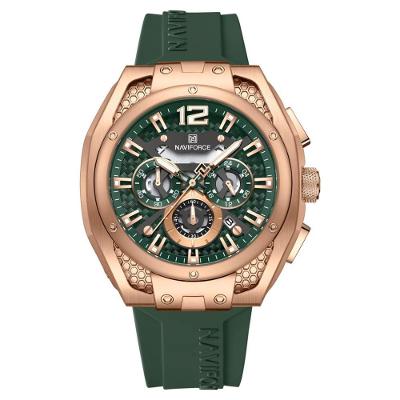 Relógio Para Homens Esportivo Multifuncional De Quartzo À Prova Da Água Verde Dourado