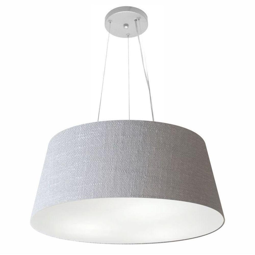Lustre Pendente Cone Vivare Md-4062 Cúpula Em Tecido 25/60x50cm - Bivolt Rustico-cinza 127/220v - 1
