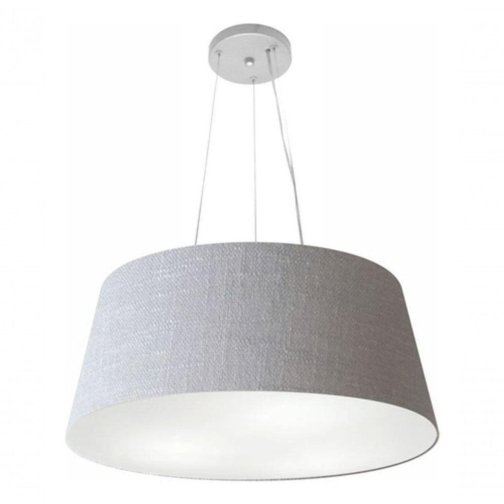 Lustre Pendente Cone Vivare Md-4062 Cúpula Em Tecido 25/60x50cm - Bivolt Rustico-cinza 127/220v - 3