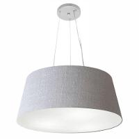 Lustre Pendente Cone Vivare Md-4062 Cúpula Em Tecido 25/60x50cm - Bivolt Rustico-cinza 127/220v - 1