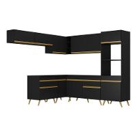 Cozinha Completa De Canto Veneza Gb Mp2070 Com Armário E Balcão Preta - 3