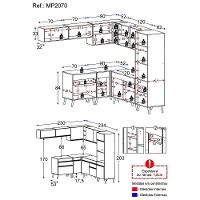 Cozinha Completa De Canto Veneza Gb Mp2070 Com Armário E Balcão Preta - 6