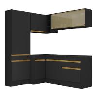 Cozinha Completa De Canto Mp2089 Com Armário E Balcão Preta - 3