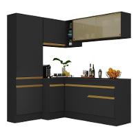 Cozinha Completa De Canto Mp2089 Com Armário E Balcão Preta - 7